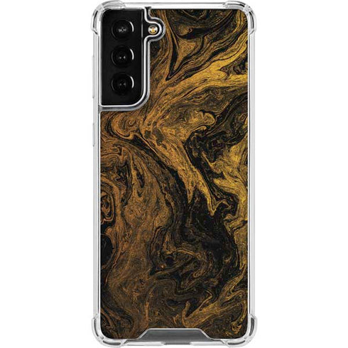 Gold and Black Marble Galaxy S22 Plus Clear Case