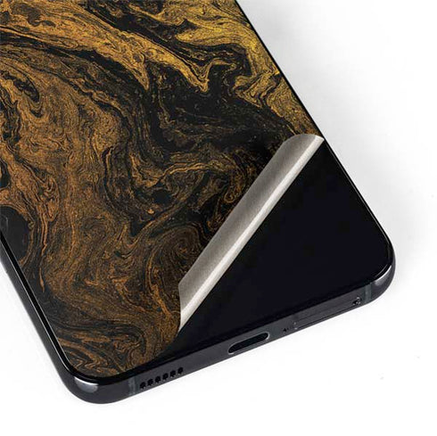 Gold and Black Marble Galaxy S22 Plus Skin