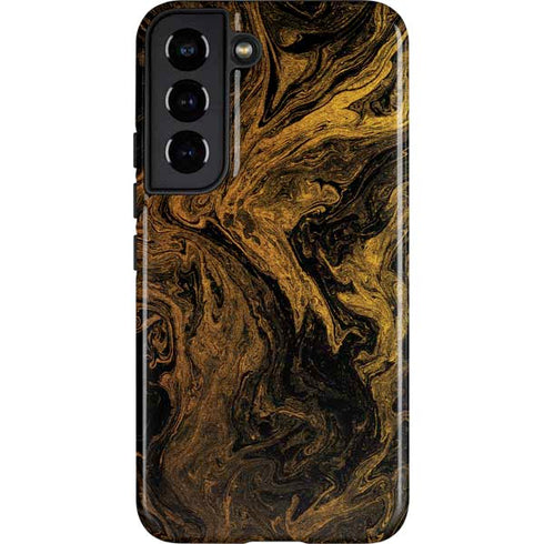 Gold and Black Marble Galaxy S22 Pro Case