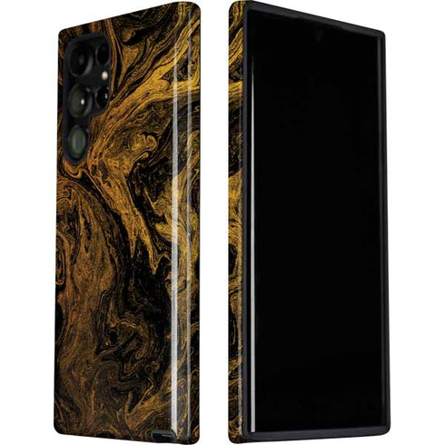 Gold and Black Marble Galaxy S22 Ultra Pro Case