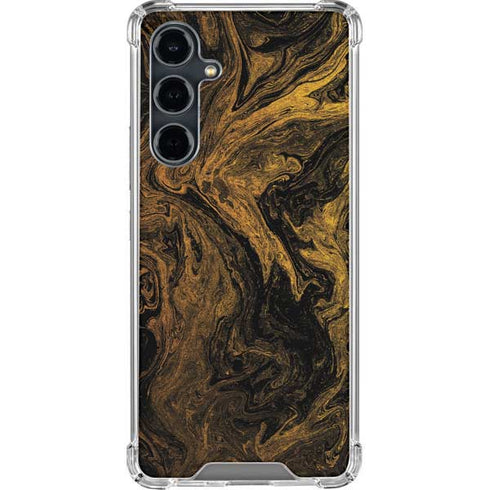 Gold and Black Marble Galaxy S23 FE Clear Case