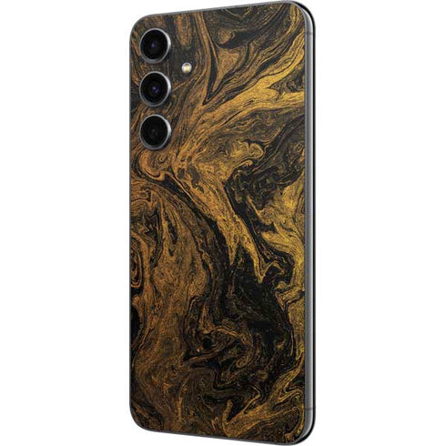 Gold and Black Marble Galaxy S23 FE Skin