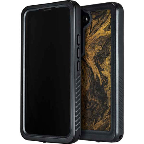 Gold and Black Marble Galaxy S23 Plus Waterproof Case