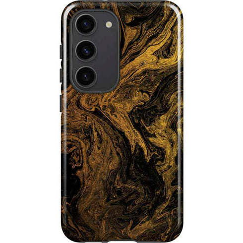 Gold and Black Marble Galaxy S23 Pro Case