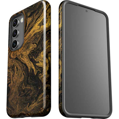 Gold and Black Marble Galaxy S23 Pro Case