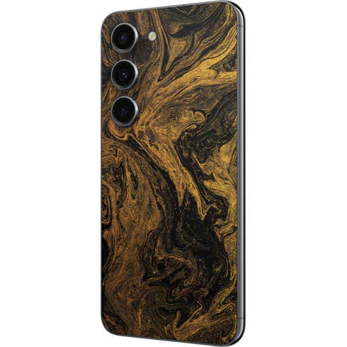 Gold and Black Marble Galaxy S23 Skin
