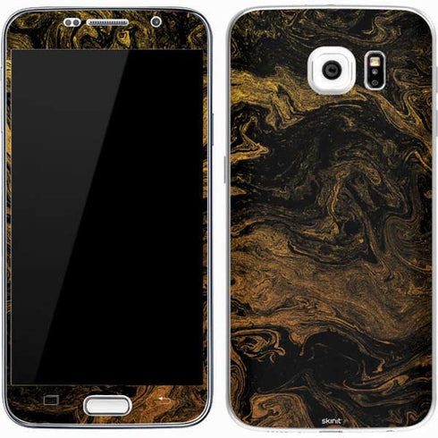 Gold and Black Marble Galaxy S7 Skin