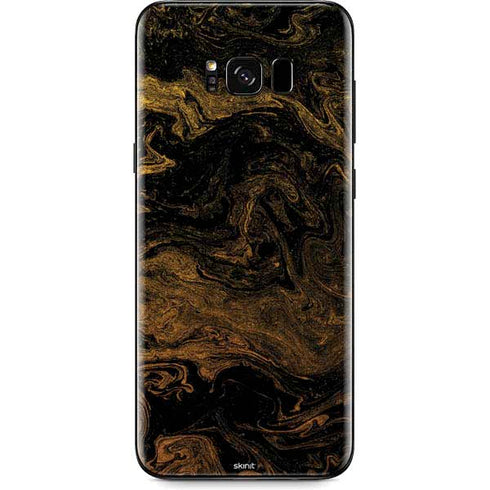 Gold and Black Marble Galaxy S8 Skin