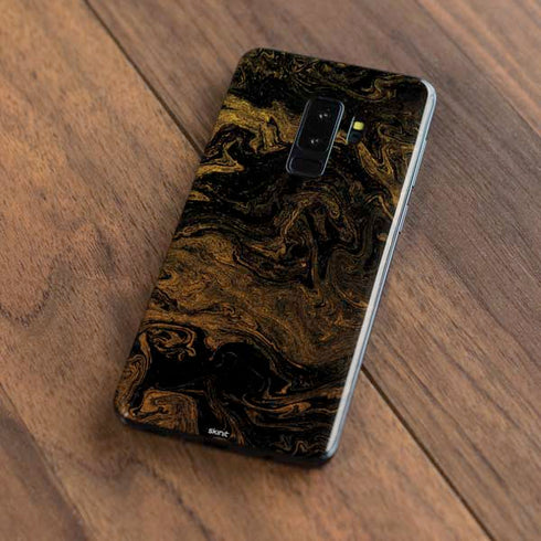 Gold and Black Marble Galaxy S9 Plus Skin