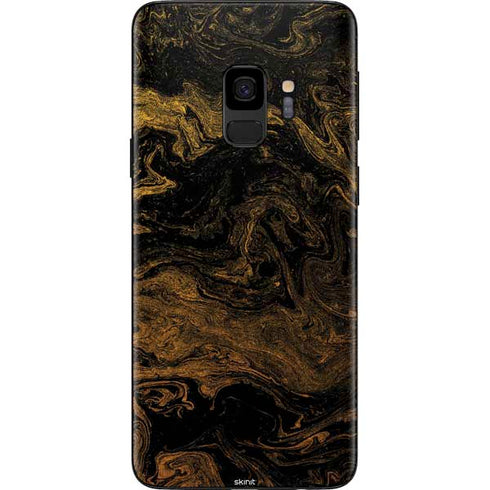 Gold and Black Marble Galaxy S9 Skin