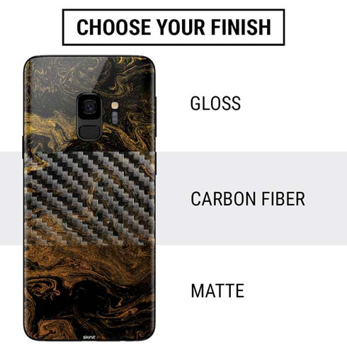 Gold and Black Marble Galaxy S9 Skin
