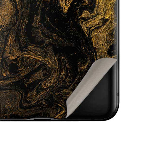 Gold and Black Marble Galaxy Z Flip Skin