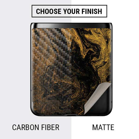 Gold and Black Marble Galaxy Z Flip Skin