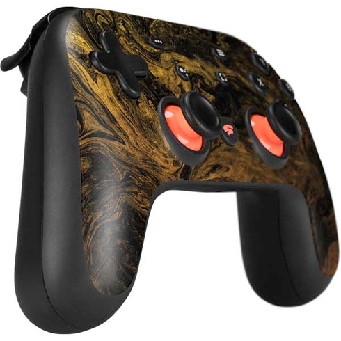 Gold and Black Marble Google Stadia Controller Skin