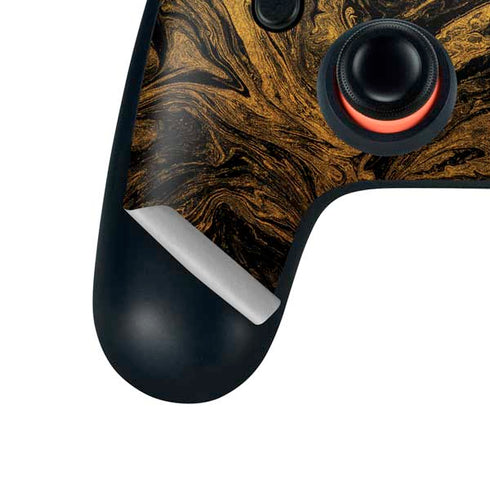 Gold and Black Marble Google Stadia Controller Skin