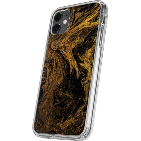 Gold and Black Marble iPhone 11 Clear Case