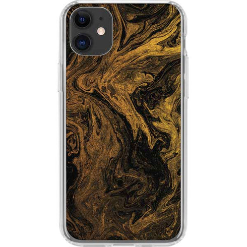 Gold and Black Marble iPhone 11 Clear Case