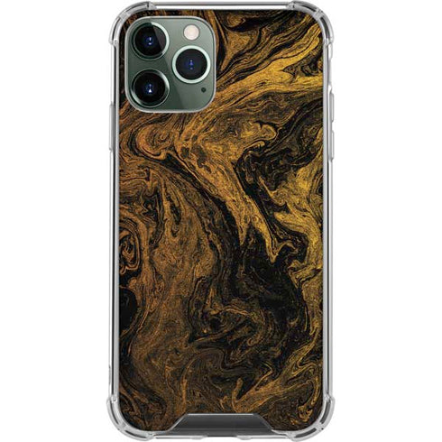 Gold and Black Marble iPhone 11 Pro Max Clear Case