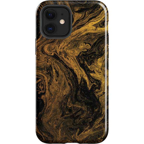 Gold and Black Marble iPhone 12 Impact Case