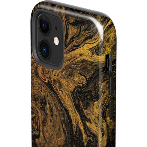 Gold and Black Marble iPhone 12 Impact Case