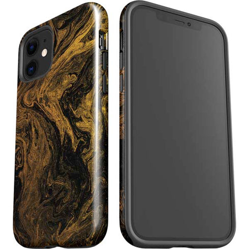 Gold and Black Marble iPhone 12 Impact Case