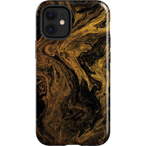 Gold and Black Marble iPhone 12 Mini Impact Case