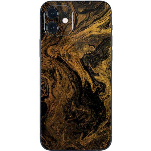 Gold and Black Marble iPhone 12 Mini Skin