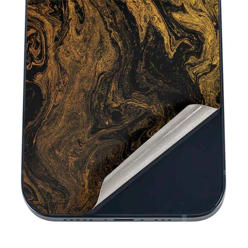 Gold and Black Marble iPhone 12 Mini Skin