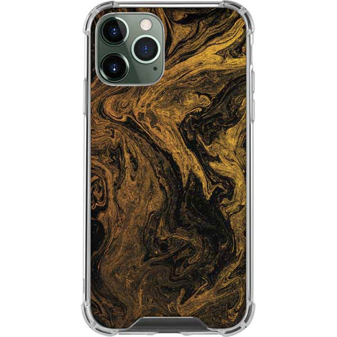 Gold and Black Marble iPhone 12 Pro Max Clear Case