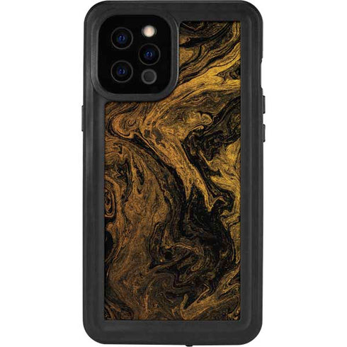 Gold and Black Marble iPhone 12 Pro Max Waterproof Case