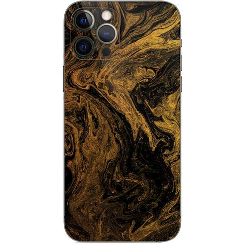 Gold and Black Marble iPhone 12 Pro Skin