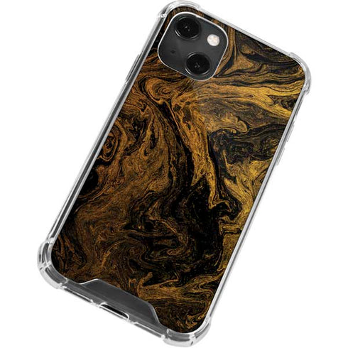 Gold and Black Marble iPhone 13 Mini Clear Case