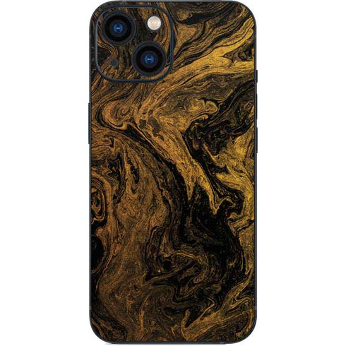 Gold and Black Marble iPhone 13 Mini Skin