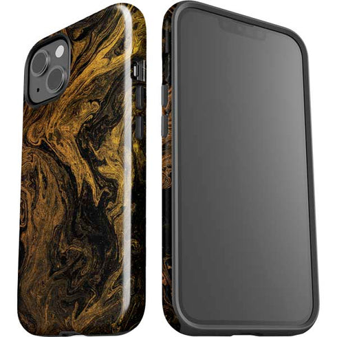 Gold and Black Marble iPhone 15 Impact Case