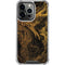 Gold and Black Marble iPhone 15 Pro Clear Case
