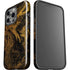 Gold and Black Marble iPhone 15 Pro Impact Case