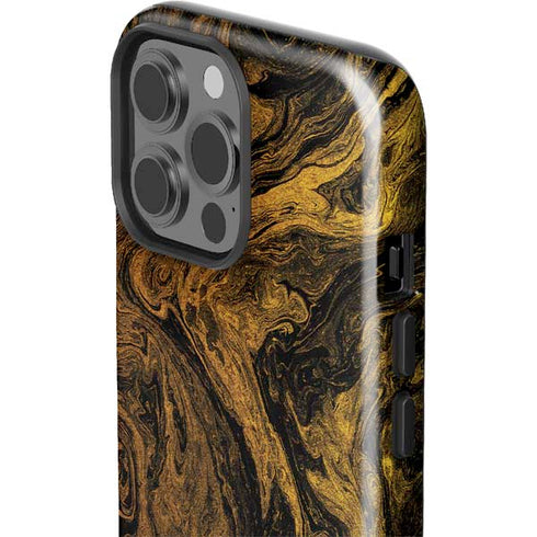 Gold and Black Marble iPhone 14 Pro Max Impact Case