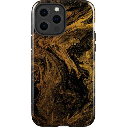 Gold and Black Marble iPhone 15 Pro Max Impact Case