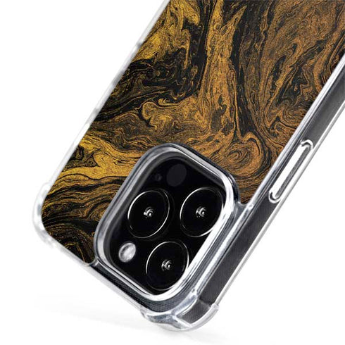 Gold and Black Marble iPhone 15 Pro Max MagSafe Case