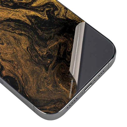 Gold and Black Marble iPhone 14 Pro Max Skin