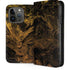 Gold and Black Marble iPhone 15 Pro Folio Case