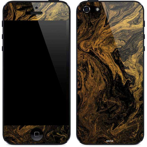 Gold and Black Marble iPhone 5/5s/5SE Skin
