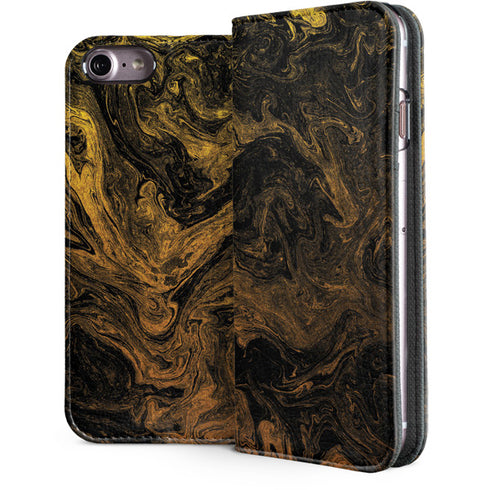 Gold and Black Marble iPhone 7 Folio Case