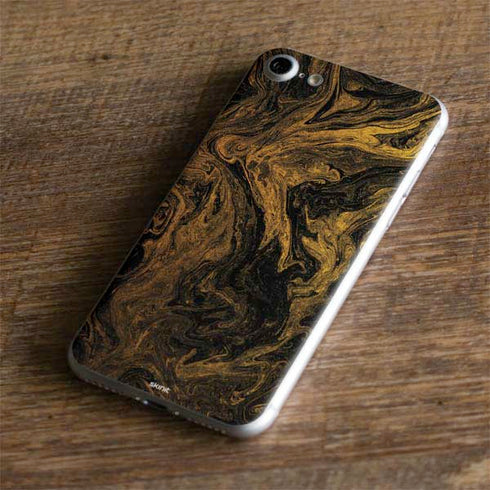 Gold and Black Marble iPhone 7 Skin