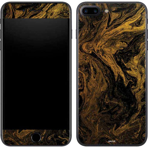 Gold and Black Marble iPhone 8 Plus Skin