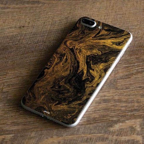 Gold and Black Marble iPhone 8 Plus Skin