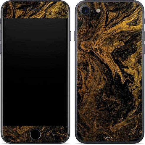 Gold and Black Marble iPhone 8 Skin
