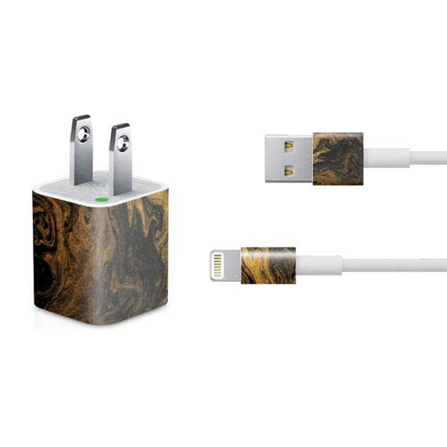 Gold and Black Marble iPhone Charger (5W USB) Skin