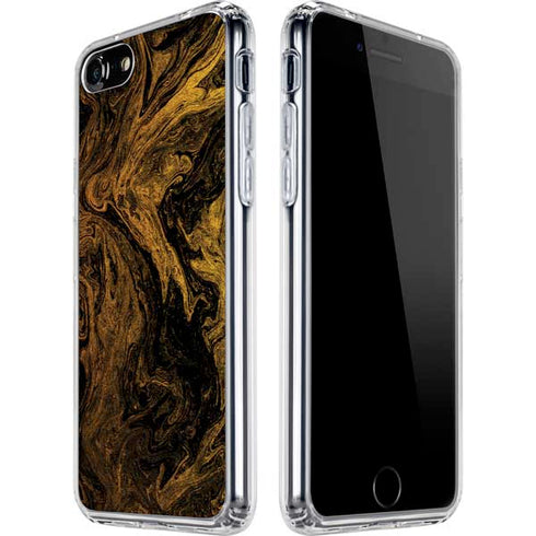 Gold and Black Marble iPhone SE (2nd & 3rd Gen) Clear Case