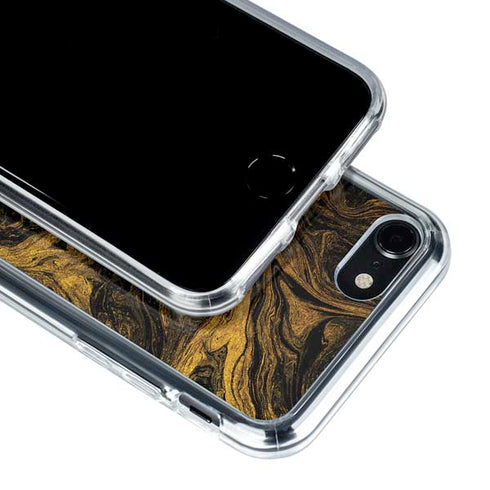 Gold and Black Marble iPhone SE (2nd & 3rd Gen) Clear Case
